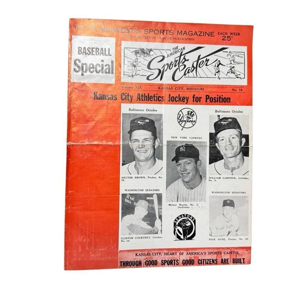 RARE 1959 THE AMERICAN SPORTS CASTER BASEBALL PROGRAM #16 - New York Yankees